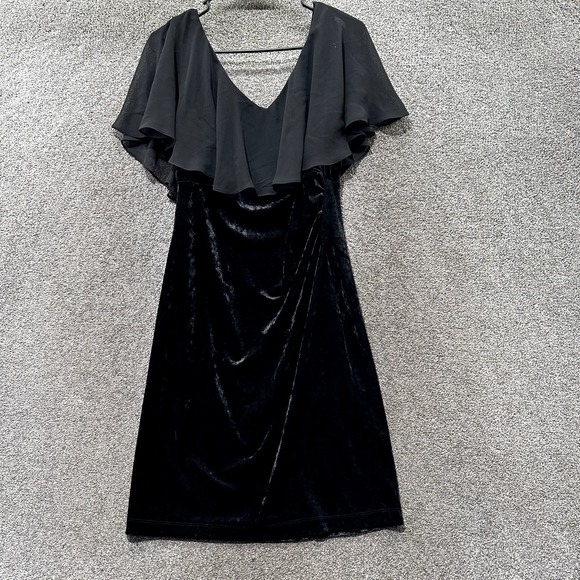 connected apparel Dresses & Skirts - Connected Apparel Dress Womens 8 Black Velvet Knee Length